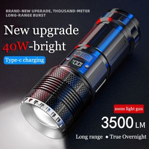 Most powerful torchlight LED flashlight waterproof flash lights rechargeable Torch Light Super Bright flashlights heavy duty Spotlights Lantern Hand Lamp For Camping Tactical flashlight 100000 lumens emergency light hand light torchlight working light