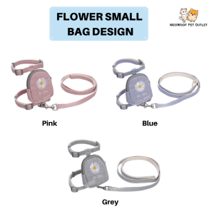 MEOWOOF Tali Kucing Berjalan Cat Harness Walking Dog Leash Rope Dog Harness Vest Cat Leash For Pet Leash Rope Dog Rope