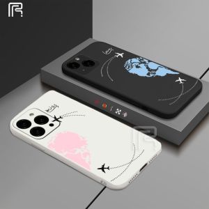 (Lokal Ready) Casing hp iPhone 15 Pro Max iPhone 11 iPhone 14 13 12 iPhone 6 6s iPhone 7 8 Plus Xs Max iPhone XR Peta Dunia Hati Cinta Soft Phone Cover