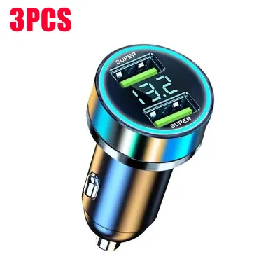 480W Car Charger Fast Charging 2 USB Ports Adapter for IPhone Samsung Xiaomi Quick Charging Chargers with Digital Display 2 Port Super Fast USB Car Charger Quick Charging Adapter