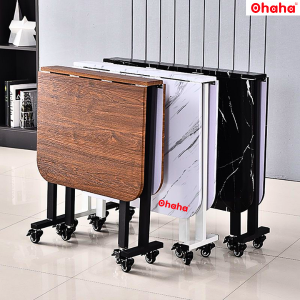 [ Freeship HCM] [Có ảnh thực tế]  Bàn ăn gấp gọn thông minh có bánh xe Ohaha - BA021