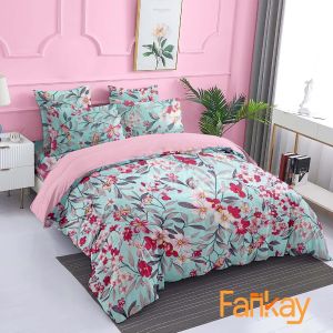 Bed Cover Set Sprei Macy Mix Pink - Ukuran Lengkap 90x200 - 200x200 - Fankay Bedcover