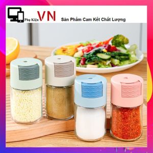 Lọ Đựng Gia Vì Thủy Tinh Nút Bấm Thông Minh - Hũ Đựng Gia Vi Thủy Tinh Có Nút Bấm Định Lương Thông Minh Dung Tích 180ml - Lọ Rác Giá Vị Tiện Dụng Cho Nhà Bếp