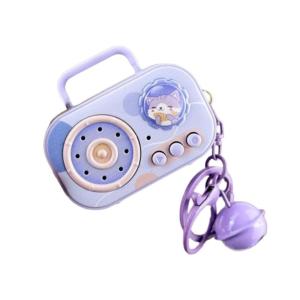 Vintage Style Mini Music Recorder Cartoon Music Box Keychain Featuring Builts In Music Box And Recording Capabilities