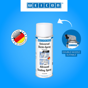 WEICON Allround Sealing Spray – 400 ml | Sprayable plastic with high adhesive strength | Sealing leaks | Colour: White Black Grey