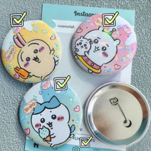 Chikawas Cartoon Cute Badge Usagi Hachiware Double Flash Badge Cute Expression Bag Millet Pendant Peripheral Girl Gift