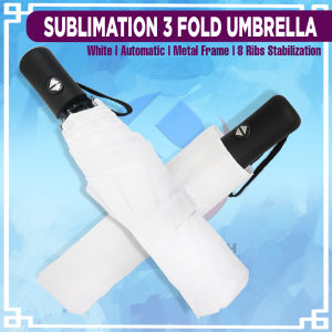Print Digital Sublimation Automatic Folded Umbrella White (8-ribs)