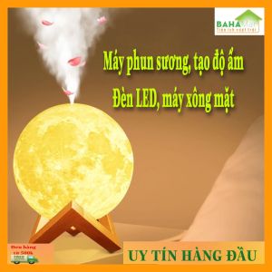 MÁY PHUN SƯƠNG TẠO ĐỘ ẨM KHÔNG KHÍ 3D - KHUẾCH TÁN TINH DẦU - XÔNG MẶT- ĐÈN LED "BAHAMAR"  vừa là đèn ngủ vừa phun tạo ẩm và vừa xông tinh dầu có thể xông mặt cho chị em phụ nữ