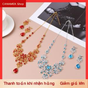 CS Wedding party Vòng cổ bông tai Set Flower Water Drop Vòng cổ Bridal Wedding trang sức phụ kiện