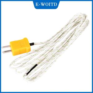 【E-WOITD】 เซ็นเซอร์โพรบเทอร์โมคัปเปิลประเภท K 1M/2m/3M สำหรับเครื่องวัดอุณหภูมิแบบดิจิตอล
