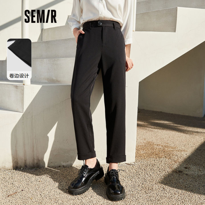 Semir Casual Pants Women Loose Straight Suit Pants 2022 Spring And