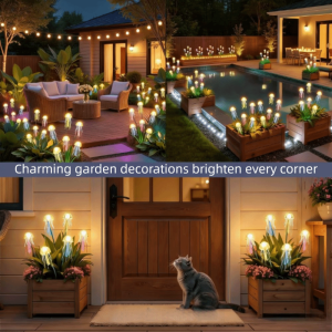 MAOMEI STORE LED Solar Garden Lights Waterproof Solar Powered Jellyfish Light Landscape Decorative Solar Powered Lights Patio
