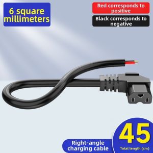 NALANILI Black Electric Vehicle Charging Socket 20/45/65cm 36V Battery Charging Adapter Socket High Quality Lithium Battery Interface Power Cord for Electric Vehicle