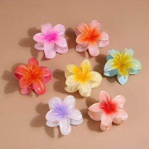 YOKI CSRH293 Bright Plumeria Flower hair Clamp back of head bun grab shark clip Fashion Ladies Hair Accesories