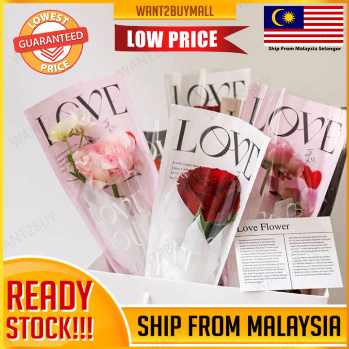🇲🇾 20pcs/pack DIY Single Flower Rose Baby Breath Bouquet Mini Packaging ...