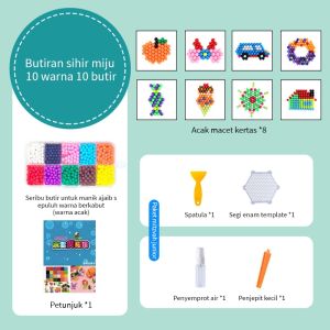 FUNToy Anak Mainan Magic Aqua Beads Kit Mainan DIY beads anak DIY kerajinan tangan aquabead gantungan kunci