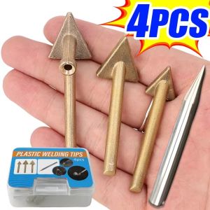 4PCS Car Bumper Plastic Repair Tool Kit Electric Soldering Iron Leveling Tip Welding Triangle Copper Head for Auto Bumper Maintenance