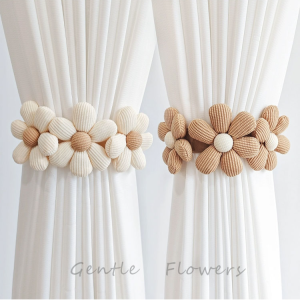 [สไตล์นอร์ดิก] สายรัดม่านแบบไม่ต้องเจาะ พร้อมดีไซน์ความยาวปรับได้ ราวกับนางฟ้า花朵免打孔窗帘绑带