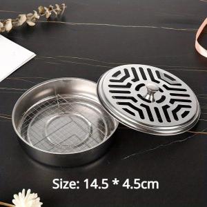 New Portable Stainless Steel Mosquito Coil Holder Household AshLid Fireproof Mosquito Coil Tray Ash Catching Tray Burner Stand