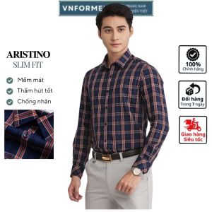 Áo sơ mi dài tay ARISTINO cao cấp form slim chất vải mềm mát thân thiện môi trường ALS22902