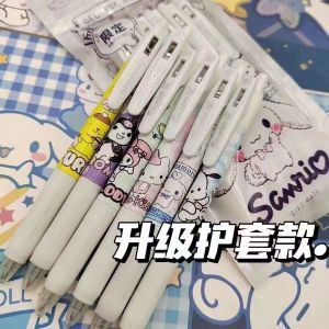 Sanrio Báo Chí bút cao xuất hiện phim hoạt hình sinh viên Báo Chí Bút ngòi nước 0.5 bút Đen ST văn phòng bút nước