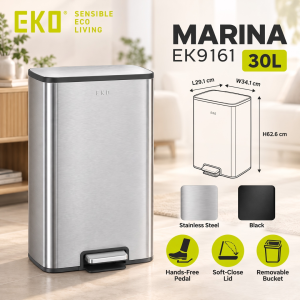 EKO | Marina | EK9161 | 30L | 50L | Pedal Dustbin | Indoor Dustbin