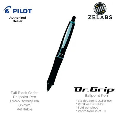 Pilot Dr. Grip Full Black Ergonomic Retractable Ballpoint Pen - BDGFB-80F - 0.7mm