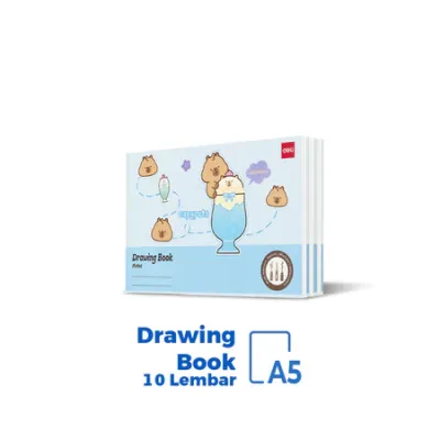 Buku Gambar Drawing Book Isi 10 Pcs Horizontal A4/A5 120gsm 8/10 Lembar - Deli EN75X 1 Pak Isi 10 Pcs