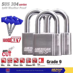 American Secure Gembok Key Alike 50/60mm x 3Pcs S931350K3 S931360K3