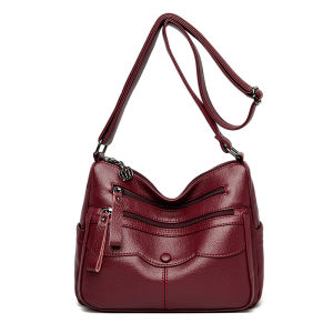 Womens cross-border soft leather large-capacity shoulder bag crossbody bag urban simple versatile light luxury crescent bag