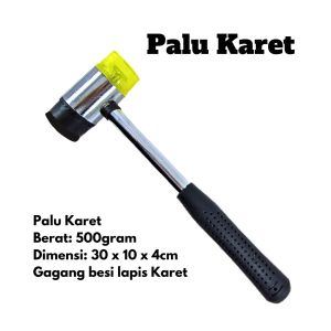 Palu Karet Martil Gagang Besi Lapis Karet Rubber Hammer