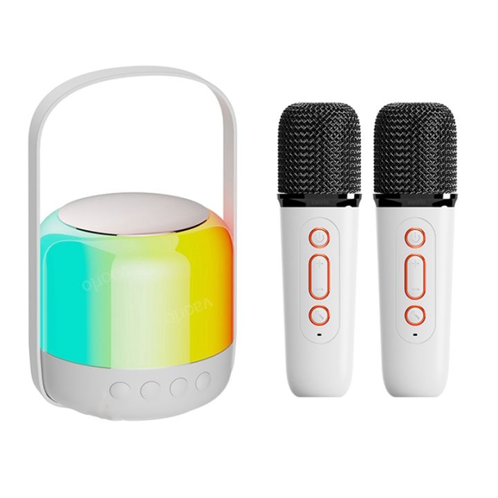 RGB Light Bluetooth 5.3 Speaker with Wireless Dual Microphones Karaoke ...