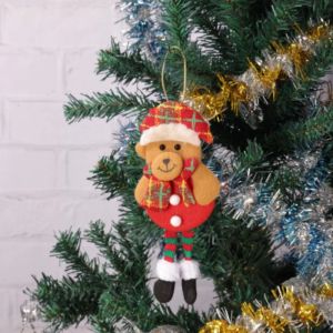 Christmas Plush Doll Ornaments Xmas Doll Dancing Snowman Deer Bear Fabric Doll Small Pendant Gift