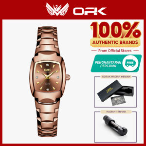 OPK resmi Autentik merek jam tangan wanita terbaru 2025 Santai elegan bercahaya kalender Mode emas Jam tangan kuarsa cermin HD tali jam baja tahan karat