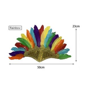 Feather Headdress Hair Band for Carnival Costume Stage Performance
