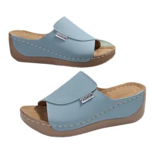 [Free Shipping] Summer Wedge Sandals For Women 2026 Large Size Casual Outdoor Slippers Trendy And Versatile With A Hollow Design
