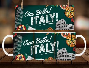 Italy Souvenir Mug 11oz with Gift Box – Vintage Design Ceramic Coffee Mug | Travel Souvenir Gift
