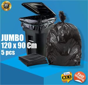 Tempat Sampah Kantong Plastik Trashbag Trash Bag Jumbo Super Besar Hitam 1 Pack isi 5 90 x 120 cm Rumah Tangga Bengkel Warung Toko Resto Kantor Hotel Puskesmas Rumah Sakit Klinik Medis Kesehatan