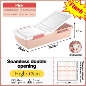 Underbed Large-Capacity Storage Box with Wheels Wardrob Quilt Storage Home Flat Toy Storage Organizer Box With Lid Dustproof Under Bed Storage Box