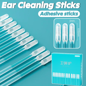 24PC Disposable Sticky Ear Swabs Reusable Silicone Ear Cleaning Sticks Adhesive sticks Ear Wax Removal Tool for Adult Kid