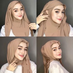 Pashmina Inner Oval Leher Jersey/ Jilbab Pasmina Instan Iner Oval Nutup Leher Dada- Yansya Hijab