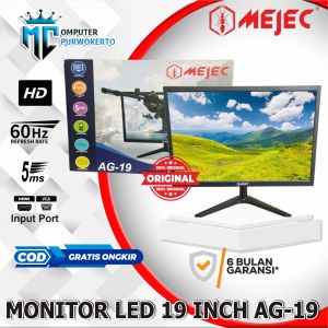 Monitor LED MEJEC AG-19 19" Inch VGA HDMI Garansi Resmi 1 Tahun