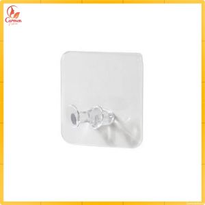 Cantolan Dinding Tempel Kuat Gantungan Motif Bunga Kamar Mandi Hook Transparan Multifunngsi CF C124