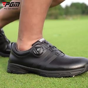 AUPGM Mens golf shoes waterproof anti-slip with rotating buckle black athletic sneakers direct from the manufacturer