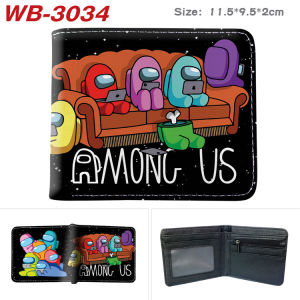 Among us  Full-color Printed Short Leather Wallet   Cartoon Game Peripheral Card Holder Coin Purse Fold Wallet