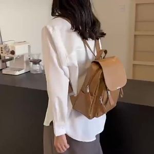 JNK #V170 Womens Fashionable Leather Backpack Casual Vintage Bag