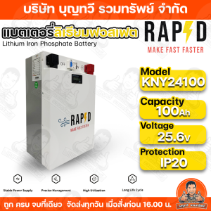 RAPD แบตเตอรี่ลิเธียม ลิเธียมฟอสเฟส Lithium-ion Battery  LiFePO4 25.6V รุ่น Storage ความจุ 100Ah Wall Type / 320Ah Floor Type ใช้ในงานโซล่าเซลล์ งานสำรองไฟ UPS ประกัน5ปีศูนย์ไทย