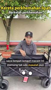 WTHB 400L Wagon Trolley Heavy Duty Foldable Camping Wagon Trolley Cart Shopping Troli Pasar Boleh Lipat