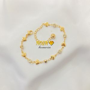 Gelang Tangan Jurai Permata Love Berjarak Lapis Emas