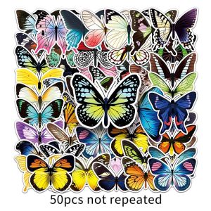 50 miếng dán hành lý máy tính xách tay trang trí chống thấm nước miếng dán bướm động vật nguyên bản chai nước dán nhỏ tươi